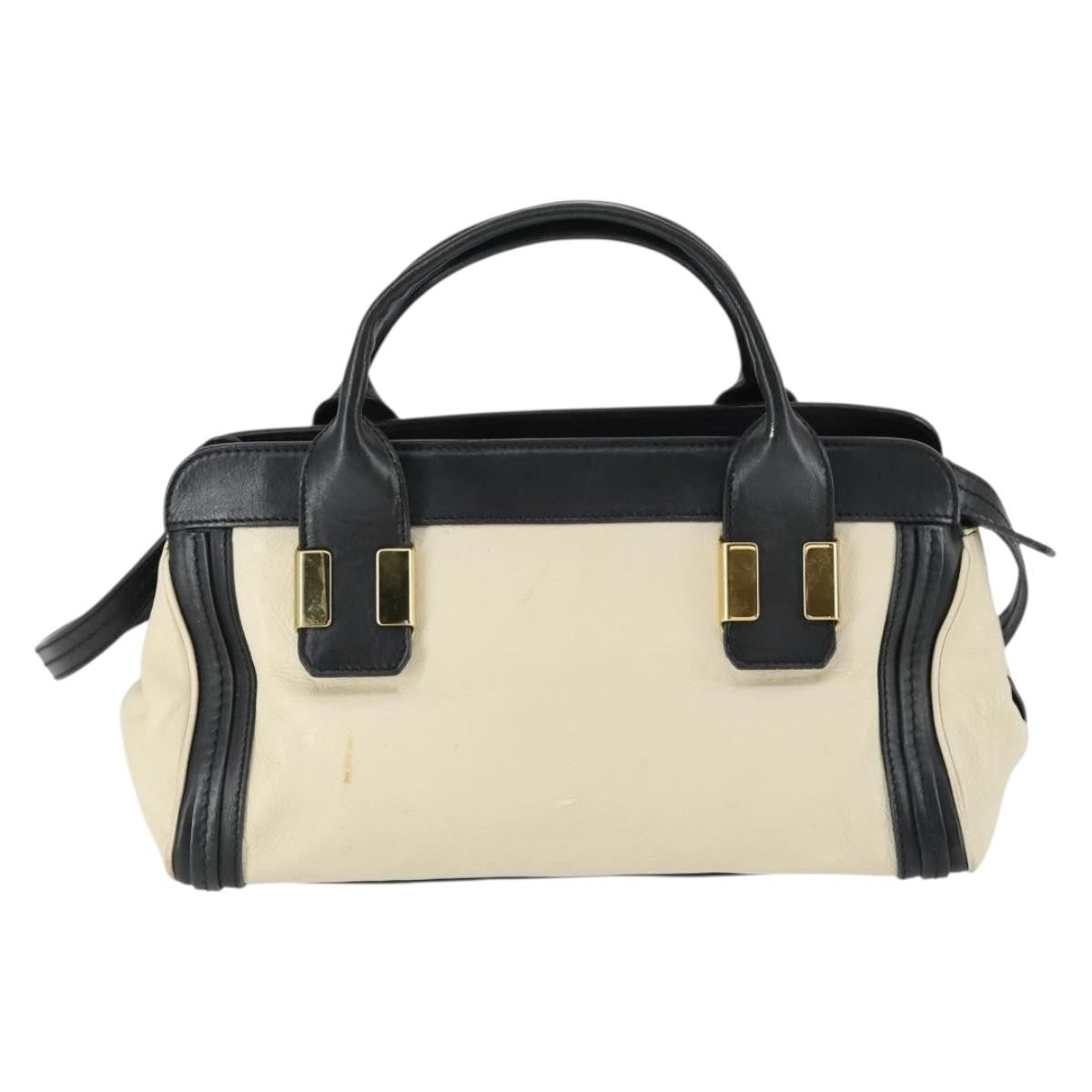 Chloe Alice Satchel Leather White Leather Handbag (Pre-Owned)