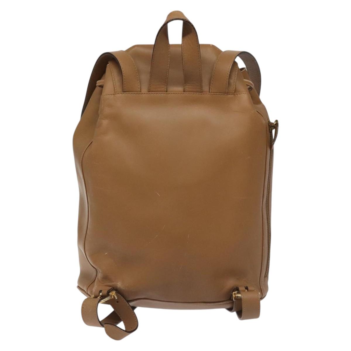 Salvatore Ferragamo Gancini Brown Leather Backpack Bag (Pre-Owned)