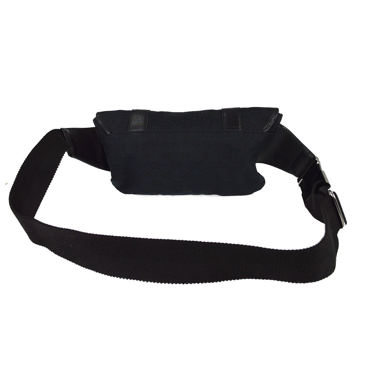 Gucci Waist Belt Bag (Outlet) Gg Canvas And Leather Black Canvas Crossbody Bag Bag (Pre-Owned)