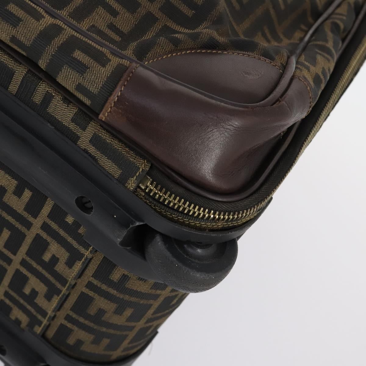 Fendi Vintage Rolling Suitcase Zucca Canvas Brown Canvas Travel Bag Bag (Pre-Owned)