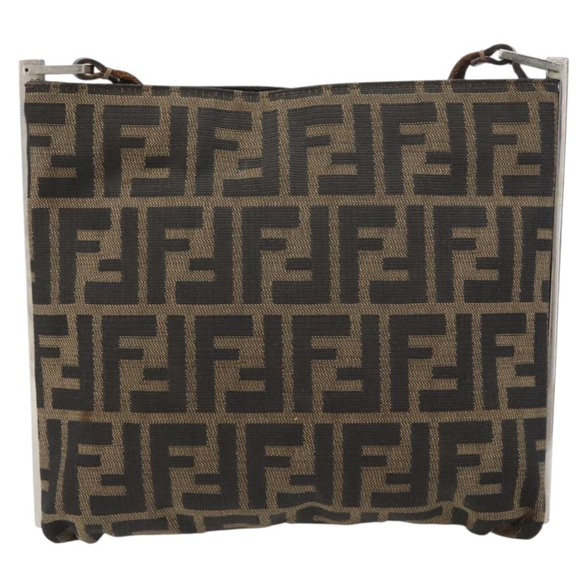 Fendi Vintage Shoulderbag Canvas Brown Canvas Shoulder Bag Bag (Pre-Owned)