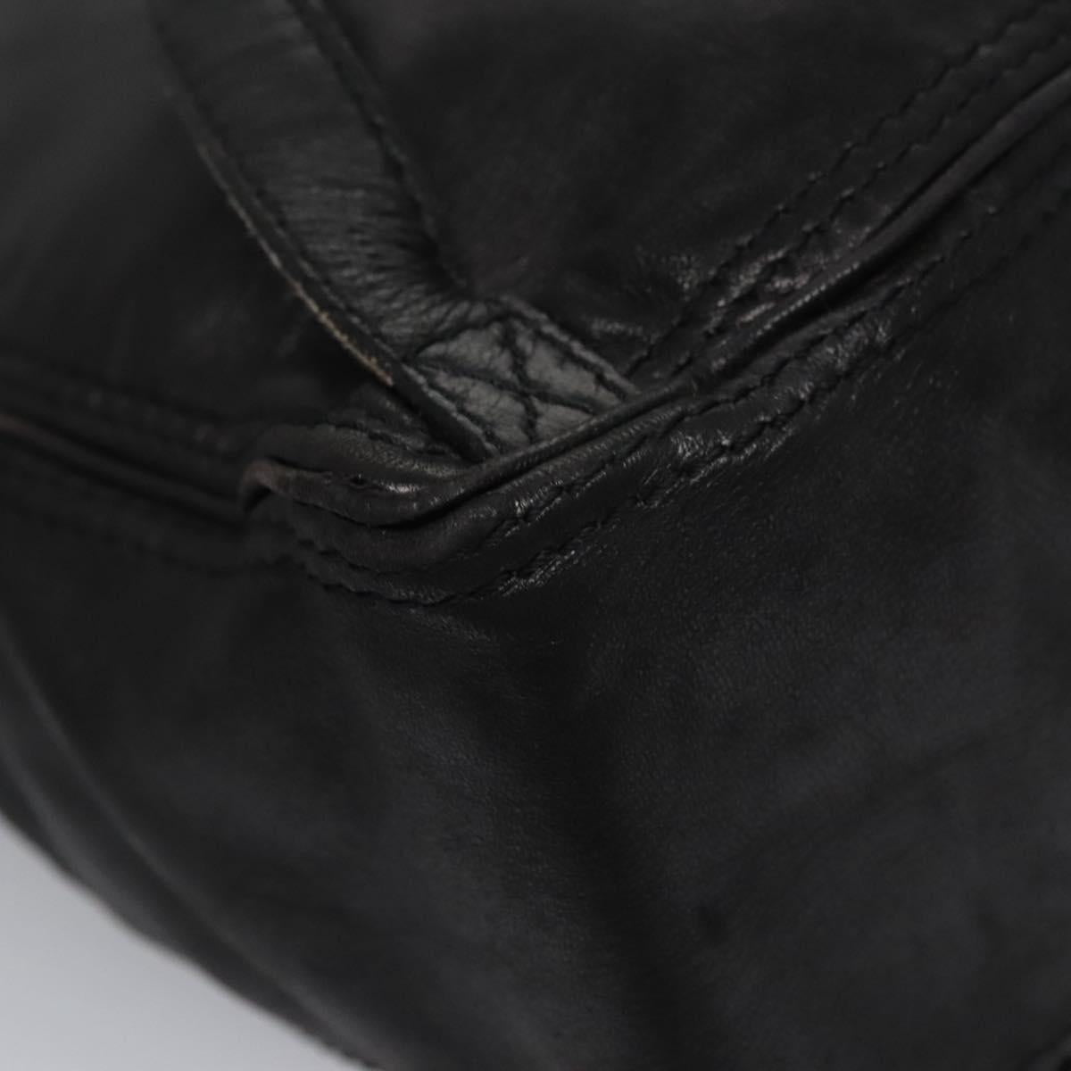 Bottega Veneta Intrecciato Black Leather Backpack Bag (Pre-Owned)