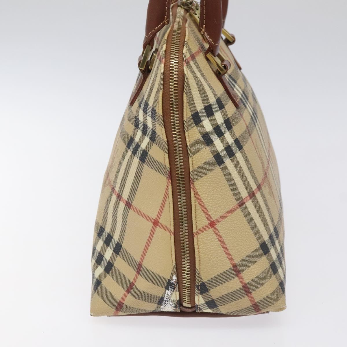 Burberry Nova Check Beige Canvas Handbag (Pre-Owned)