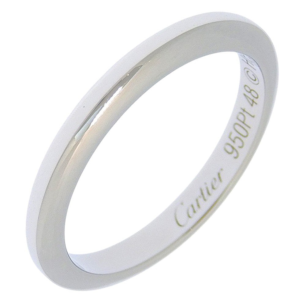 Cartier 1895 Wedding Band Platinum Silver Platinum Ring Jewelry (Pre-Owned)