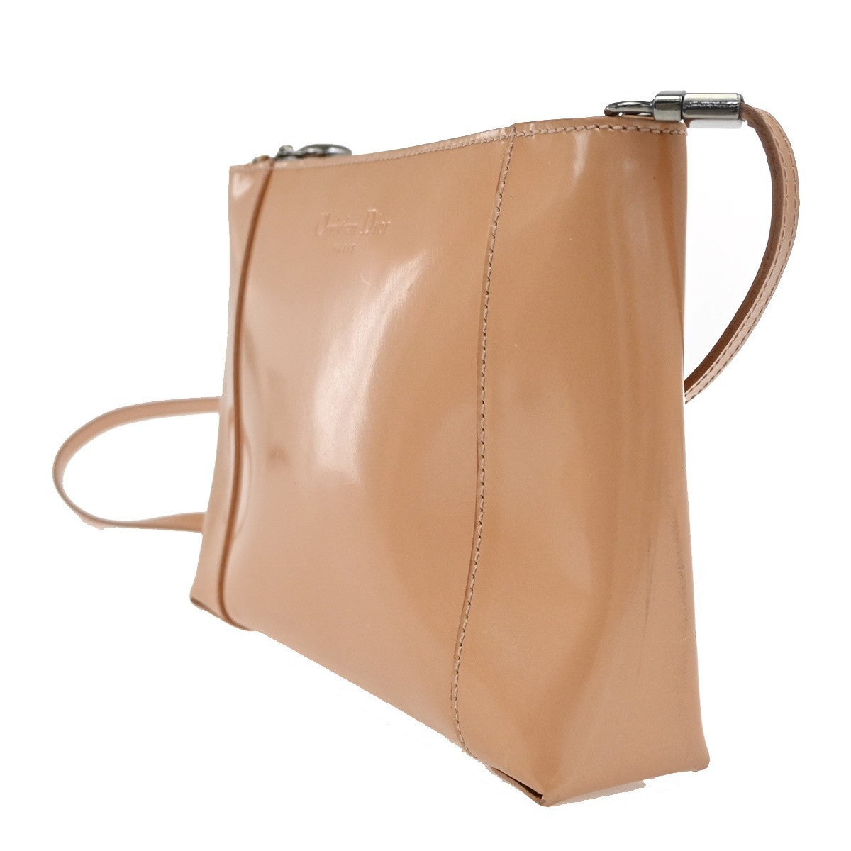 Christian Dior Malice Tote Leather Beige Patent_Leather Tote Bag Bag (Pre-Owned)