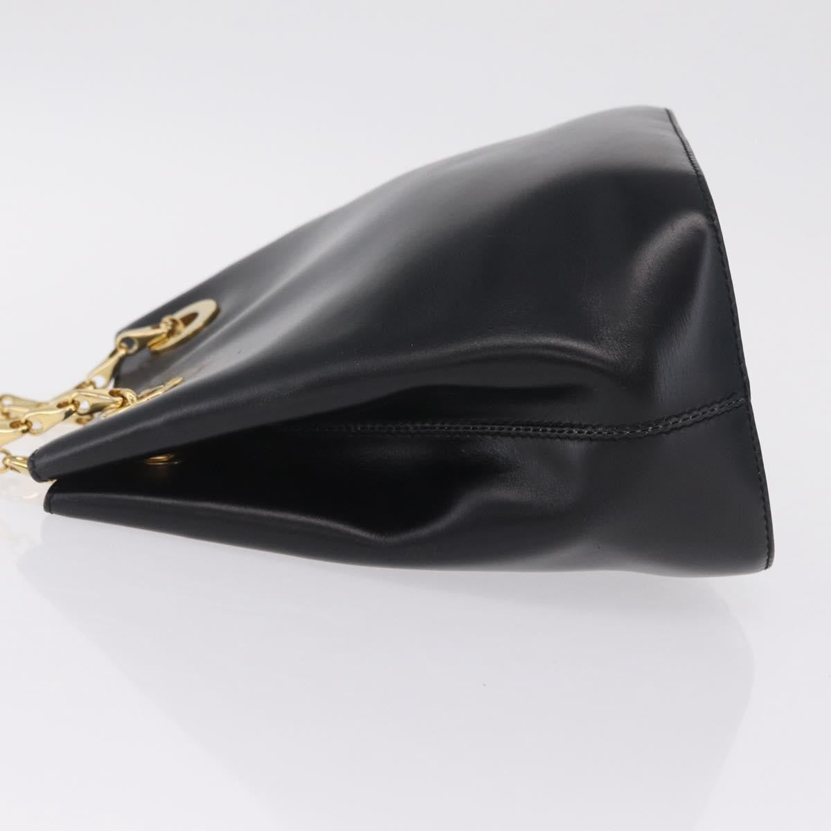 Celine Shoulder Leather Black Leather Shoulder Bag Bag (Pre-Owned)