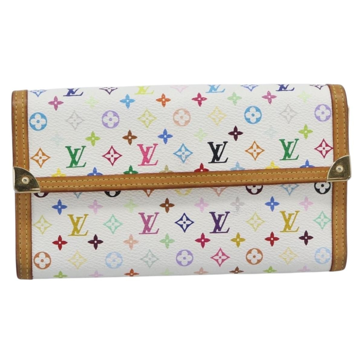 Louis Vuitton Porte Tresor International Monogram Multicolor White Canvas Wallets Accessory (Pre-Owned)