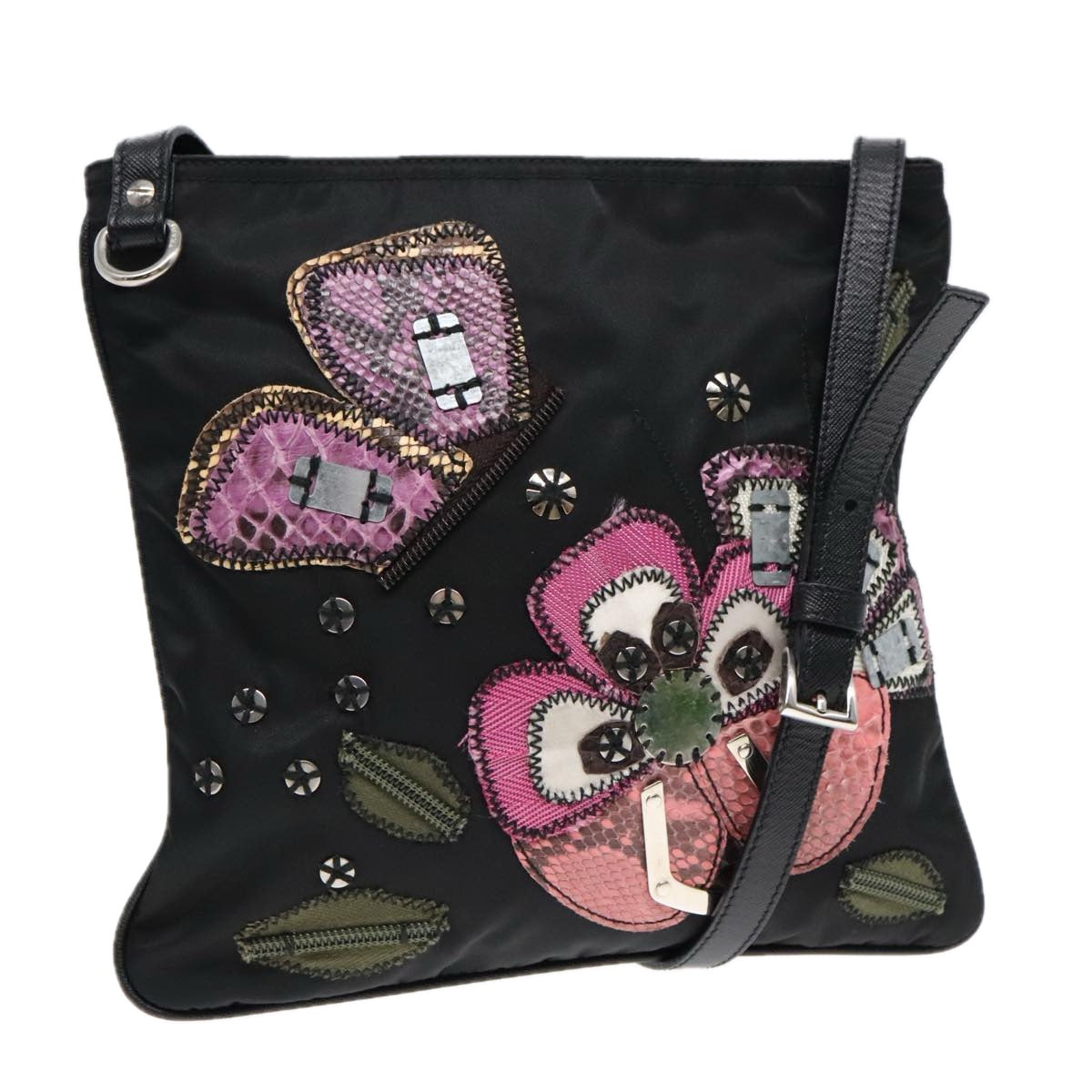 Prada Re-Edition Black Canvas Shoulder Bag (Pre-Owned)