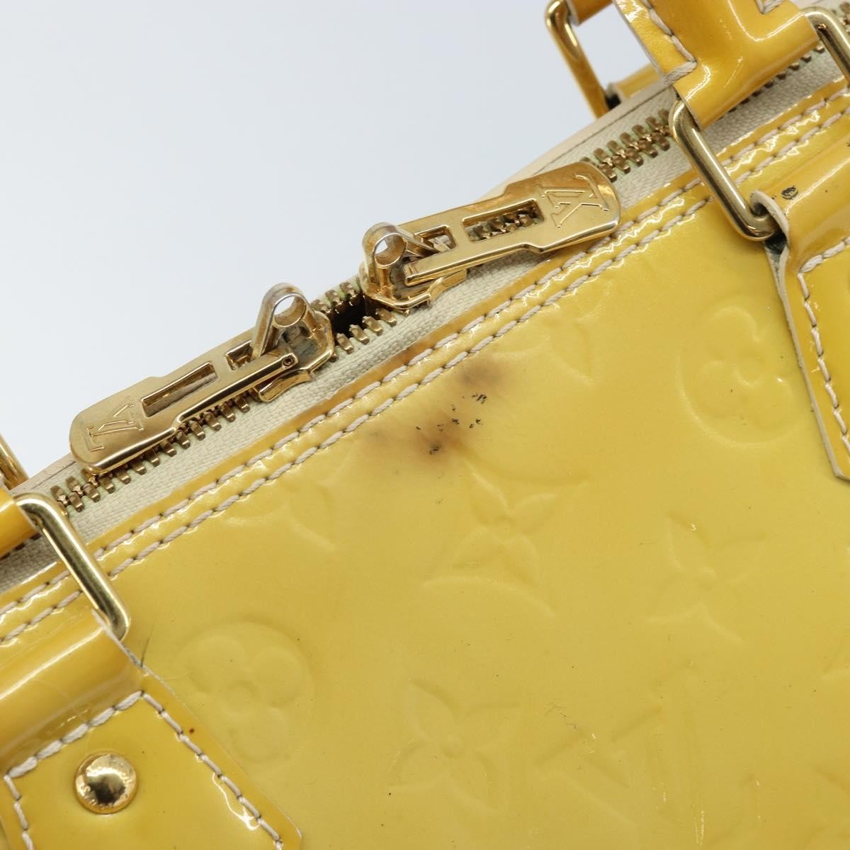 Louis Vuitton Alma Monogram Vernis Yellow Patent_Leather Handbag (Pre-Owned)