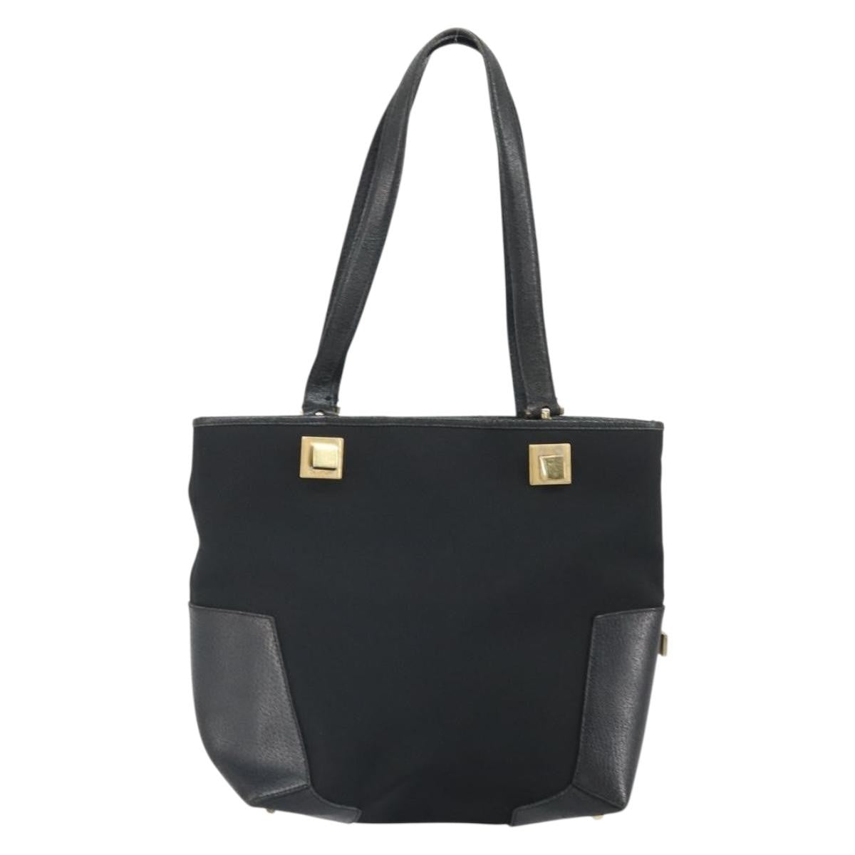 Salvatore Ferragamo Vintage Canvas Black Canvas Tote Bag Bag (Pre-Owned)