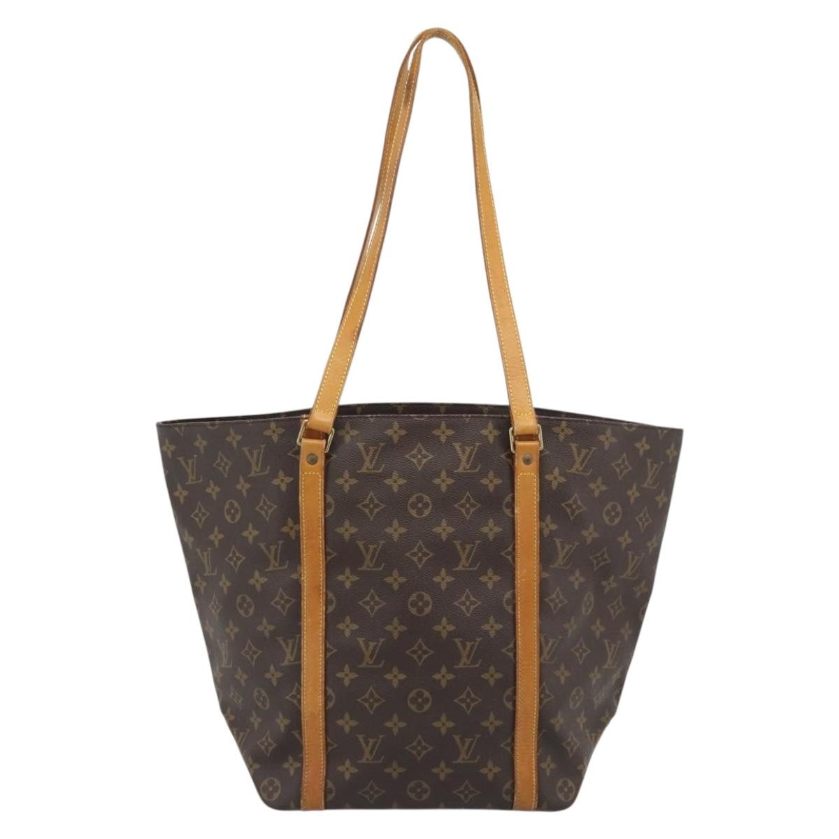 Louis Vuitton Shopping Sac Handbag Monogram Brown Canvas Tote Bag Bag (Pre-Owned)