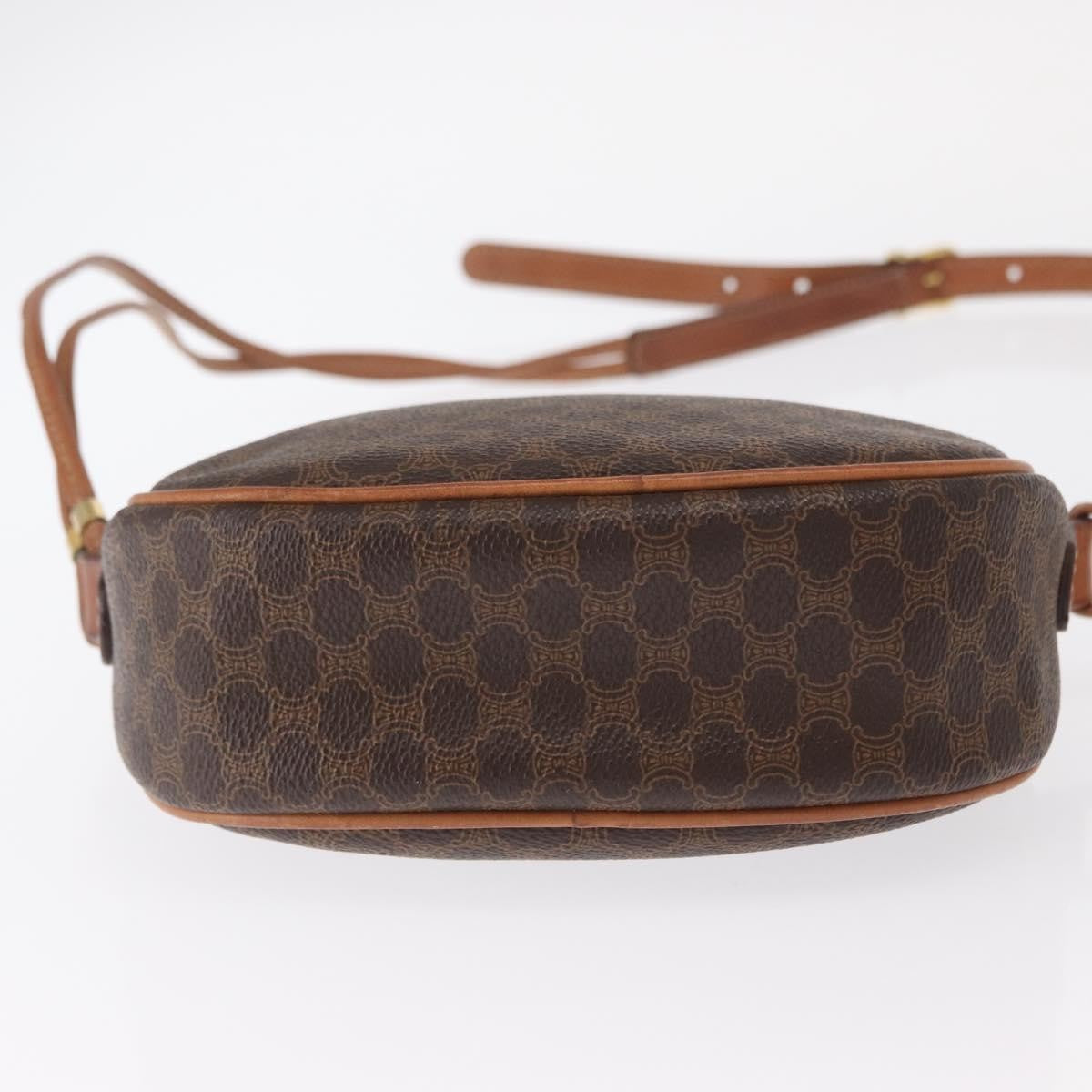Celine Vintage Macadam Canvas And Leather Brown Canvas Shoulder Bag Bag (Pre-Owned)