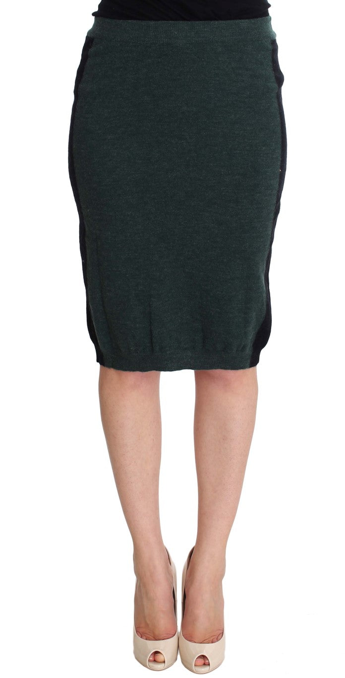 MILA SCHÖN Green Wool Blend Pencil Women's Skirt