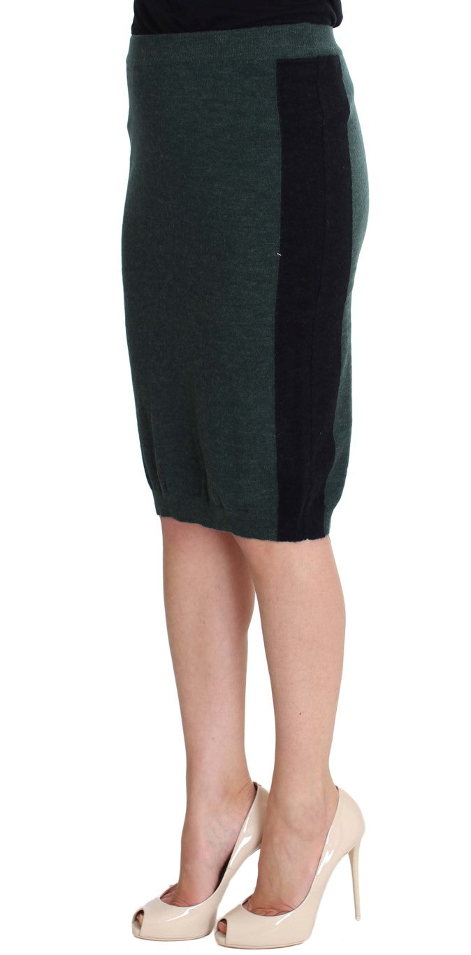 MILA SCHÖN Green Wool Blend Pencil Women's Skirt
