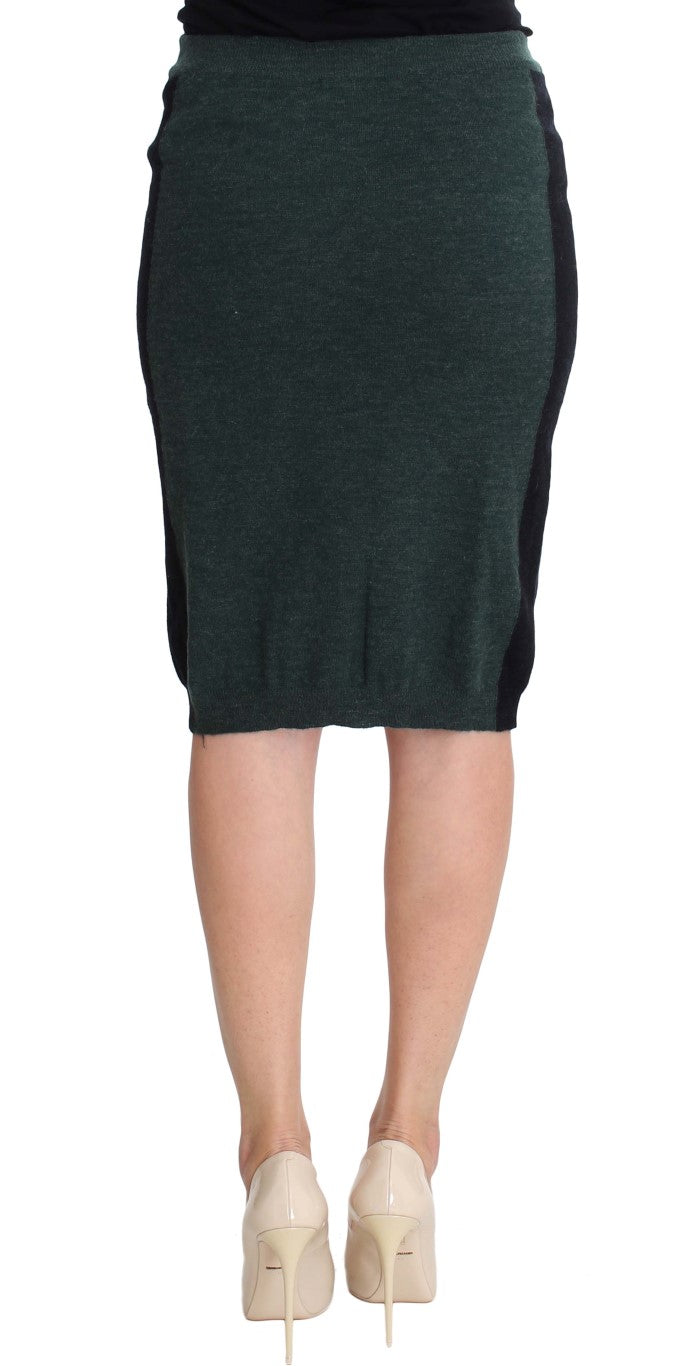 MILA SCHÖN Green Wool Blend Pencil Women's Skirt