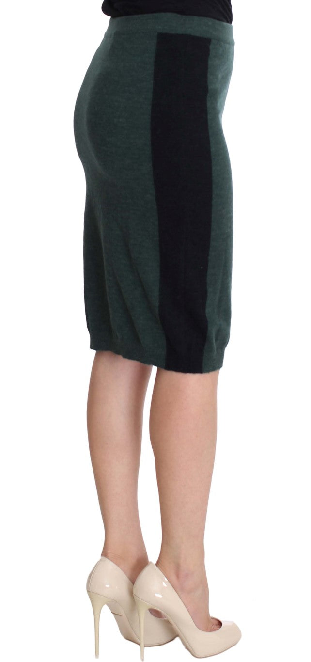 MILA SCHÖN Green Wool Blend Pencil Women's Skirt