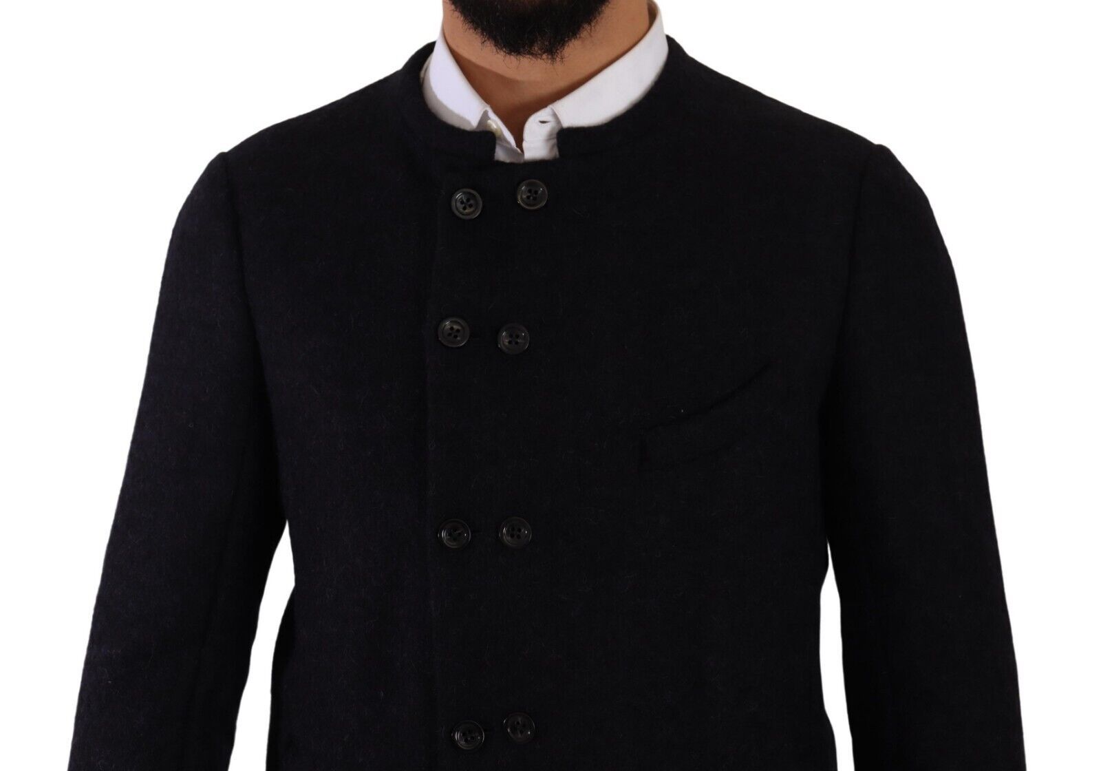 Dolce & Gabbana Gray Alpaca Button Down Men Coat Men's Jacket