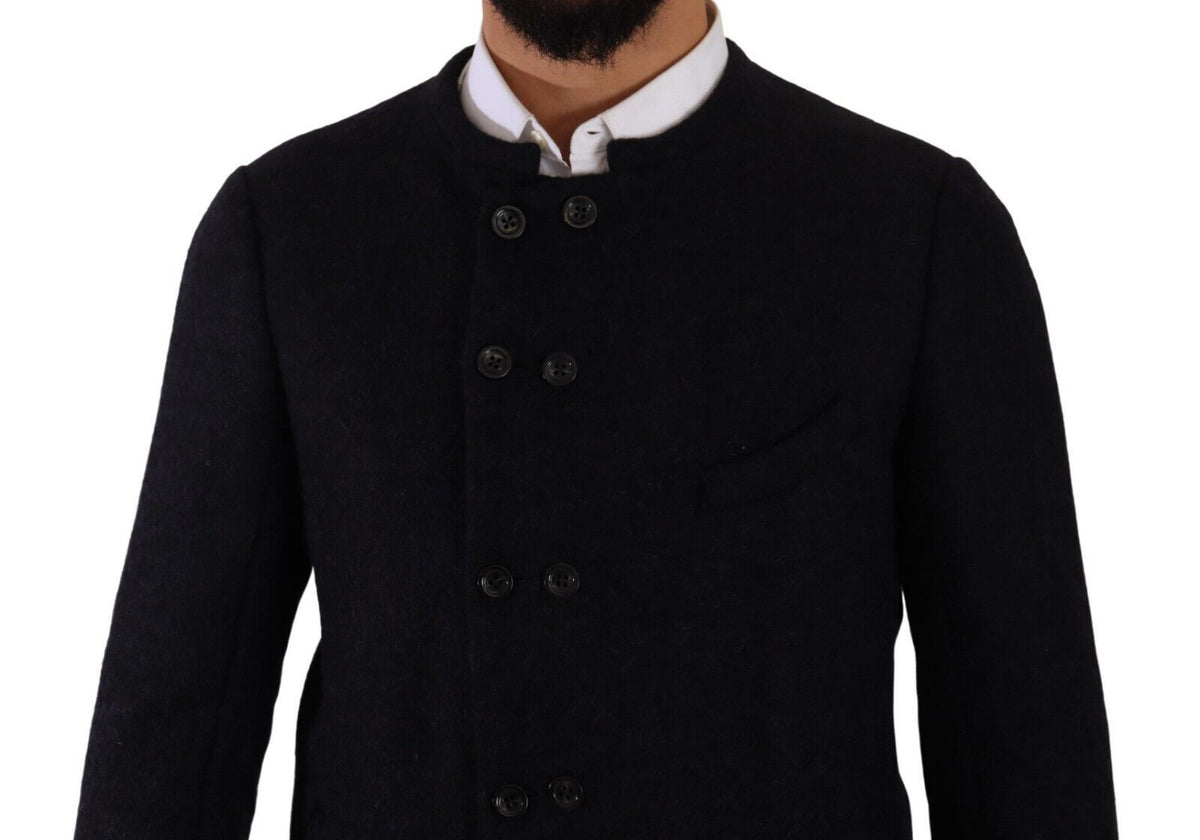 Dolce & Gabbana Gray Alpaca Button Down Men Coat Men's Jacket