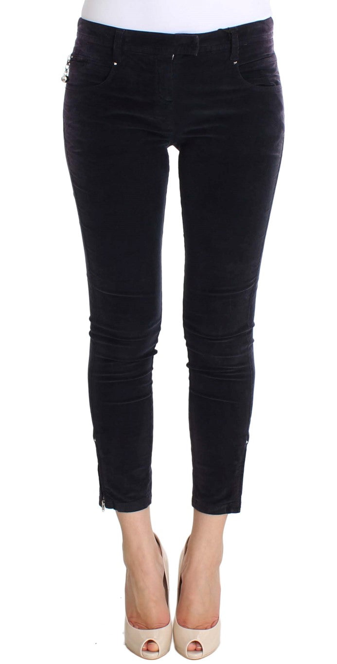 Costume National Purple Cropped Corduroys Women's Jeans