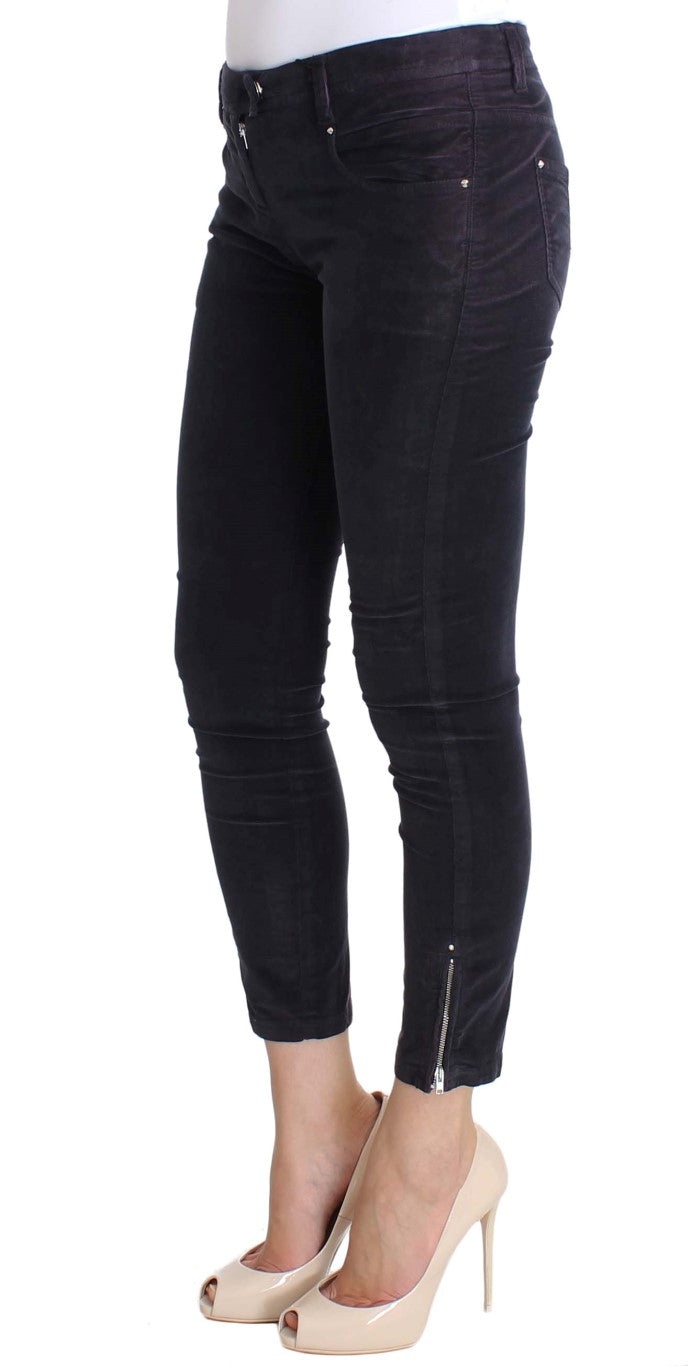 Costume National Purple Cropped Corduroys Women's Jeans