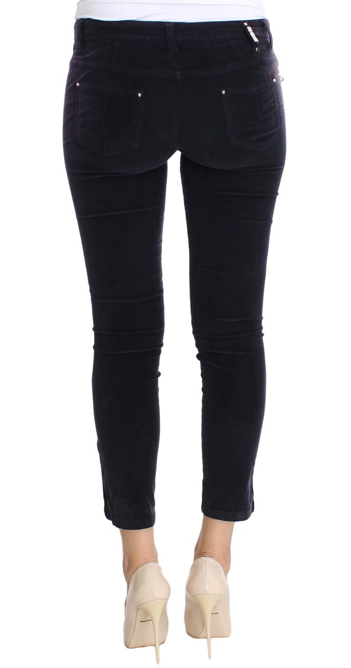 Costume National Purple Cropped Corduroys Women's Jeans