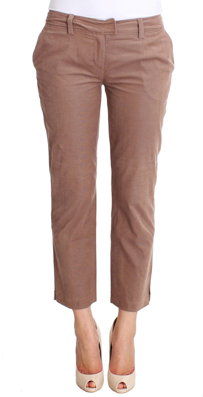 Costume National Brown Cropped Corduroys Women's Pants