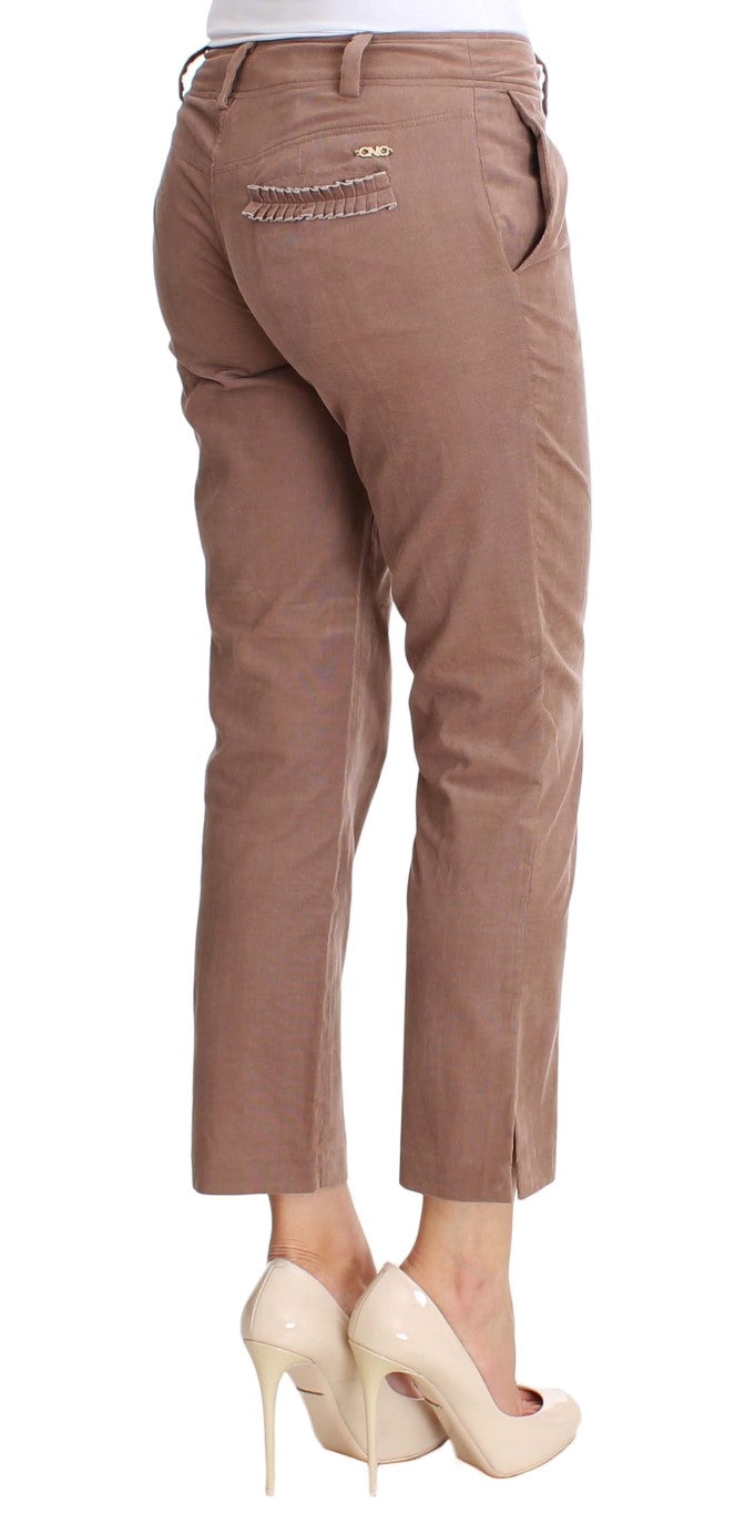 Costume National Brown Cropped Corduroys Women's Pants
