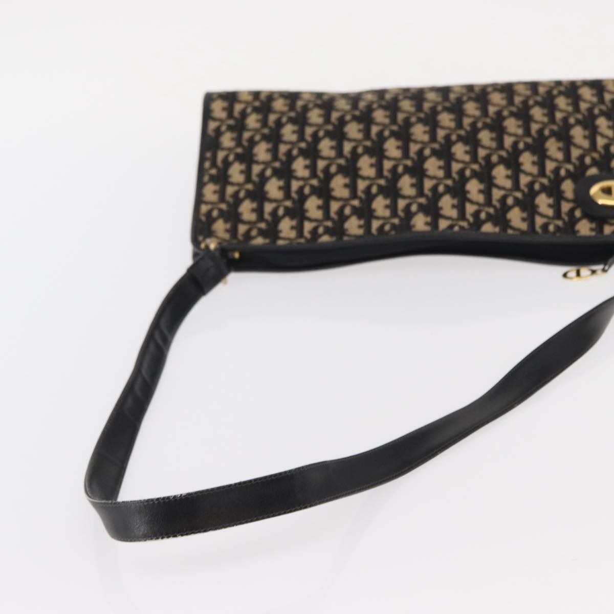 Christian Dior Vintage Cd Trotter Canvas Black Canvas Shoulder Bag Bag (Pre-Owned)