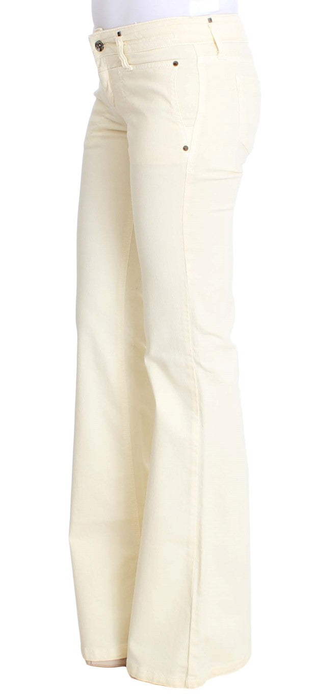 Costume National White Cotton Stretch Flare Women's Jeans