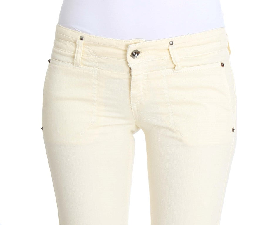 Costume National Chic Off-White Flared Designer Women's Jeans