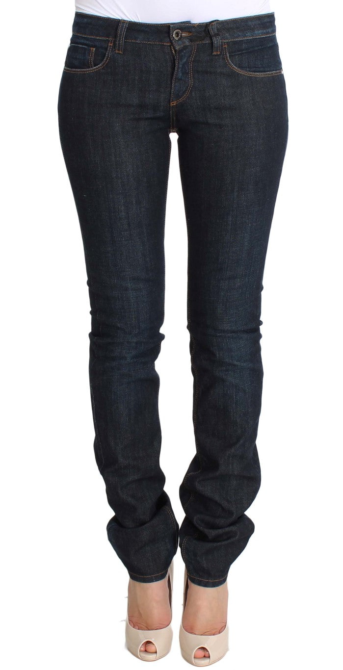 Costume National Blue Cotton Stretch Slim Fit Women's Jeans