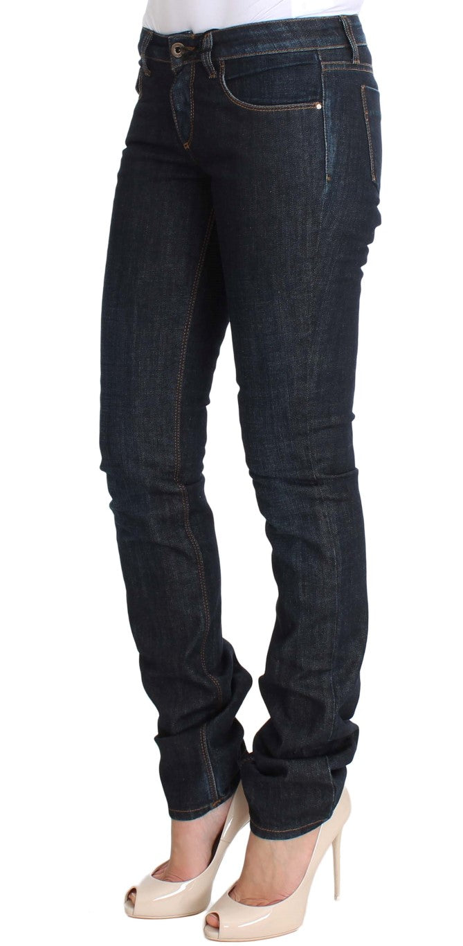 Costume National Blue Cotton Stretch Slim Fit Women's Jeans