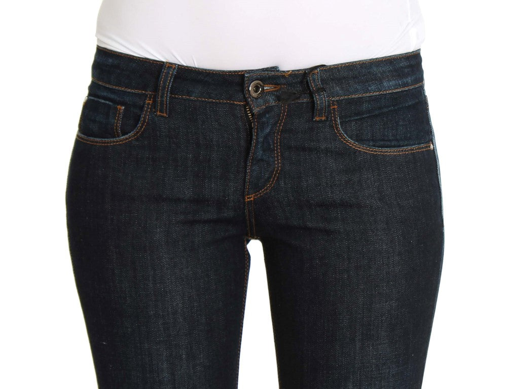 Costume National Blue Cotton Stretch Slim Fit Women's Jeans