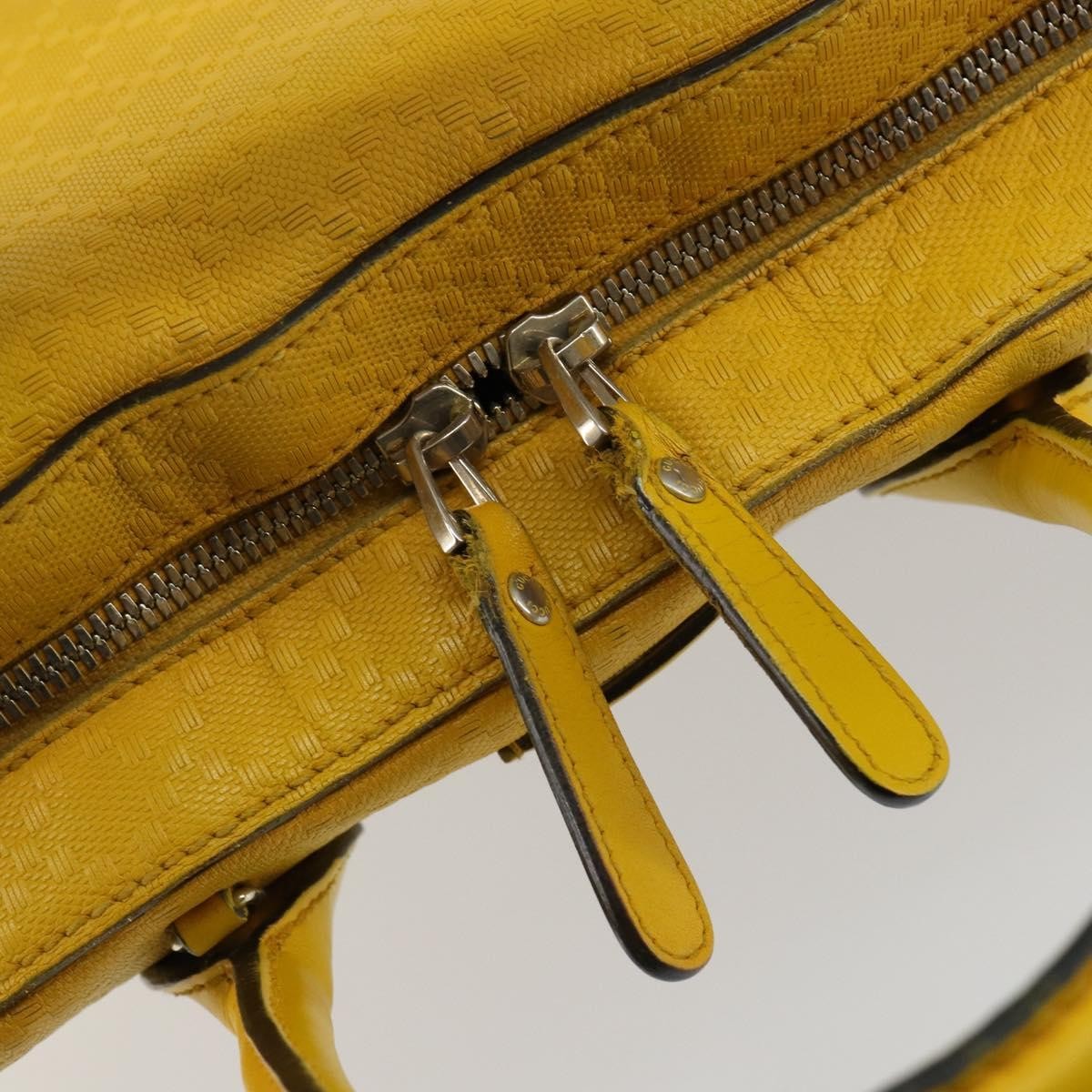 Gucci Bright Top Handle Diamante Leather Yellow Leather Handbag (Pre-Owned)