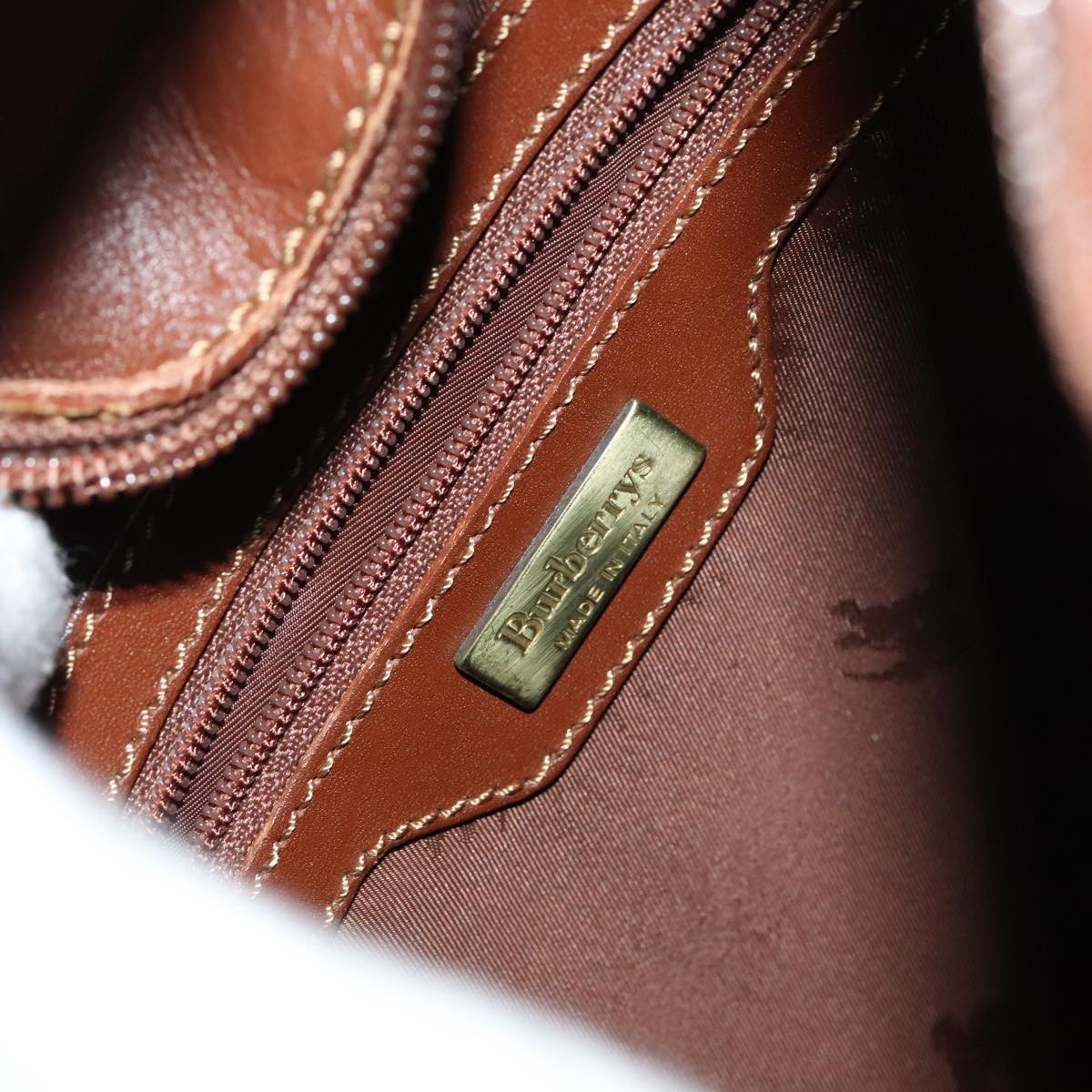 Burberry Shoulder Haymarket Coated Canvas Beige Pvc Bag (Pre-Owned)