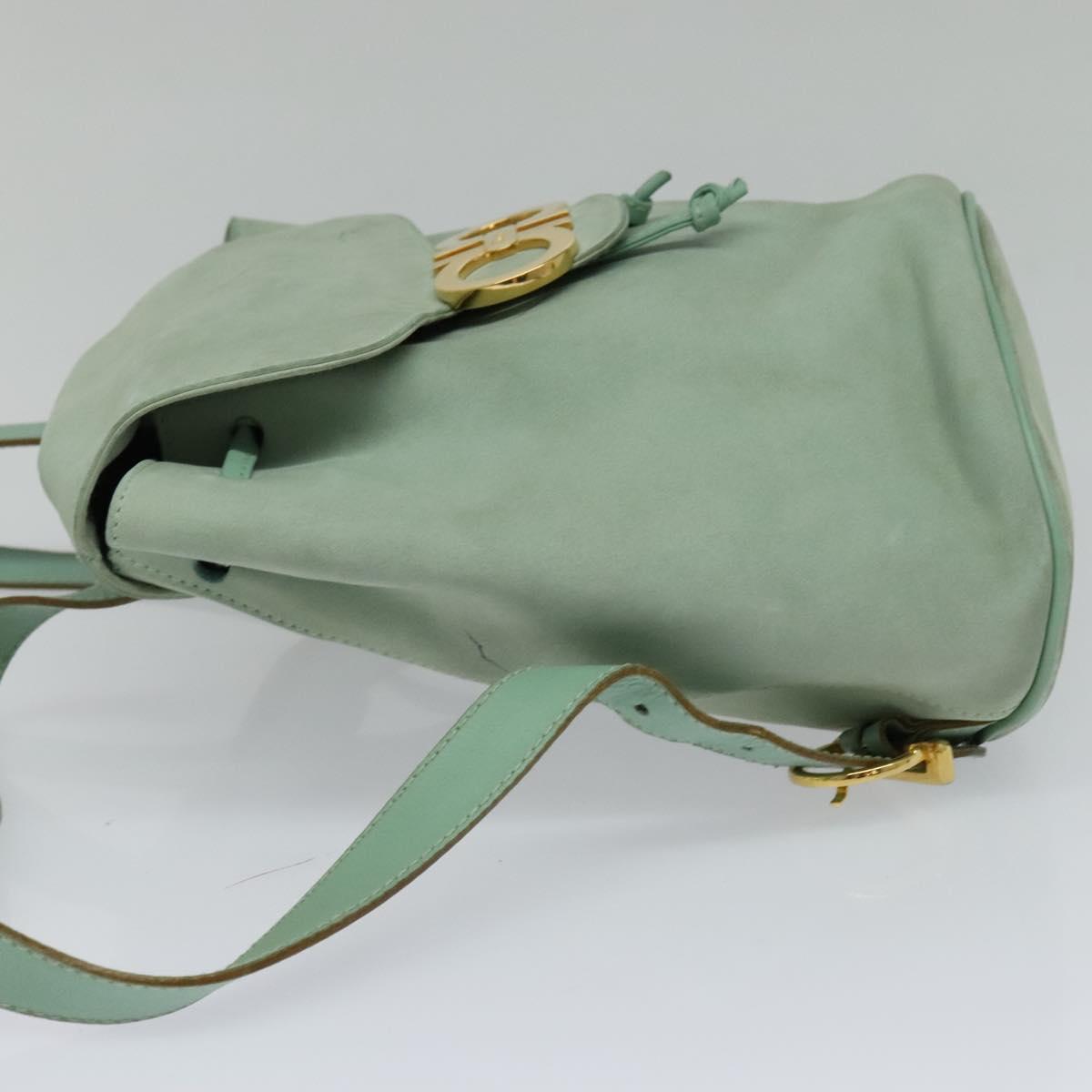 Salvatore Ferragamo Gancini Blue Suede Backpack Bag (Pre-Owned)