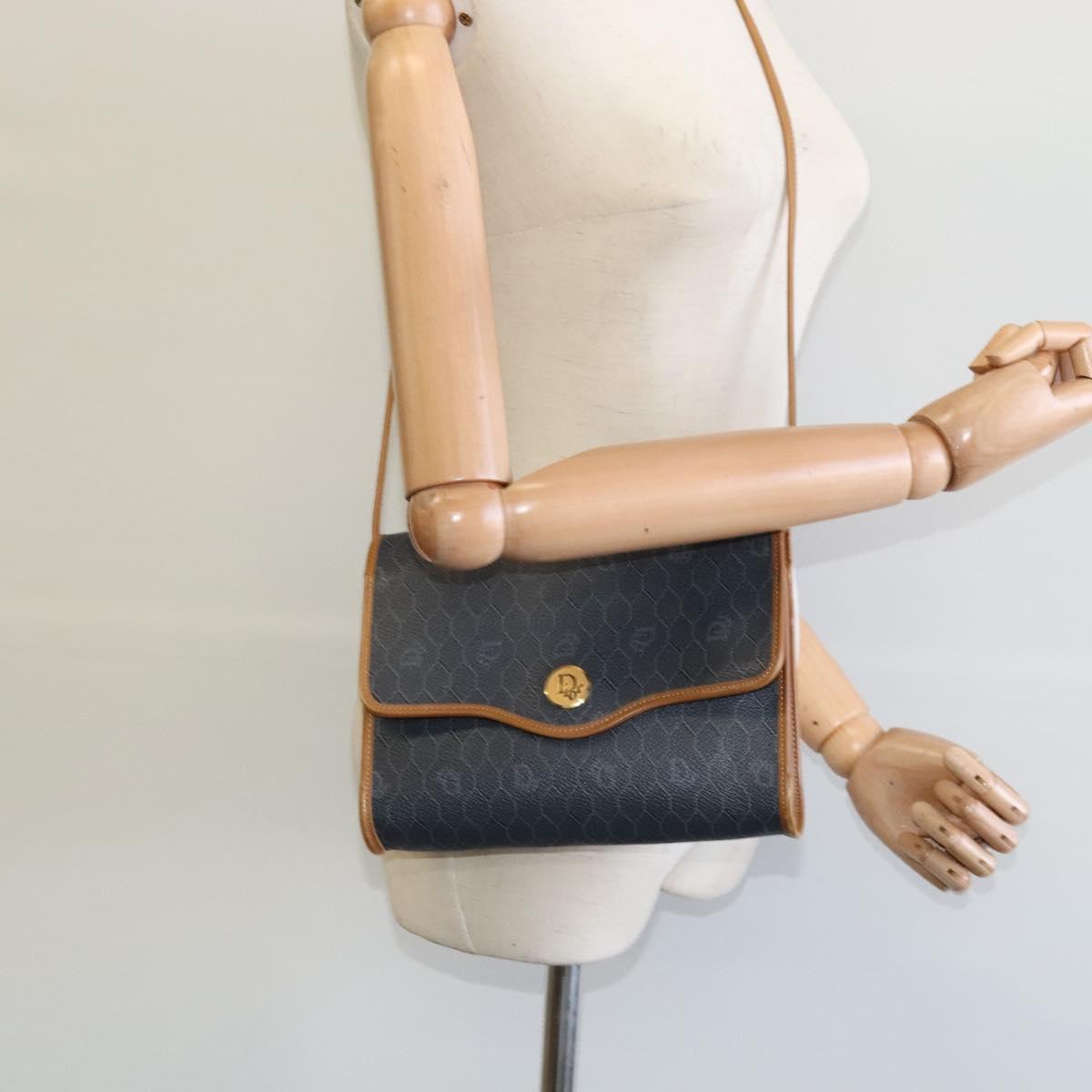 Dior Honeycomb Black Canvas Shoulder Bag (Pre-Owned)