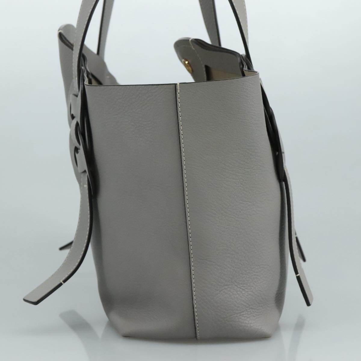 Chloé Darryl Grey Leather Tote Bag (Pre-Owned)