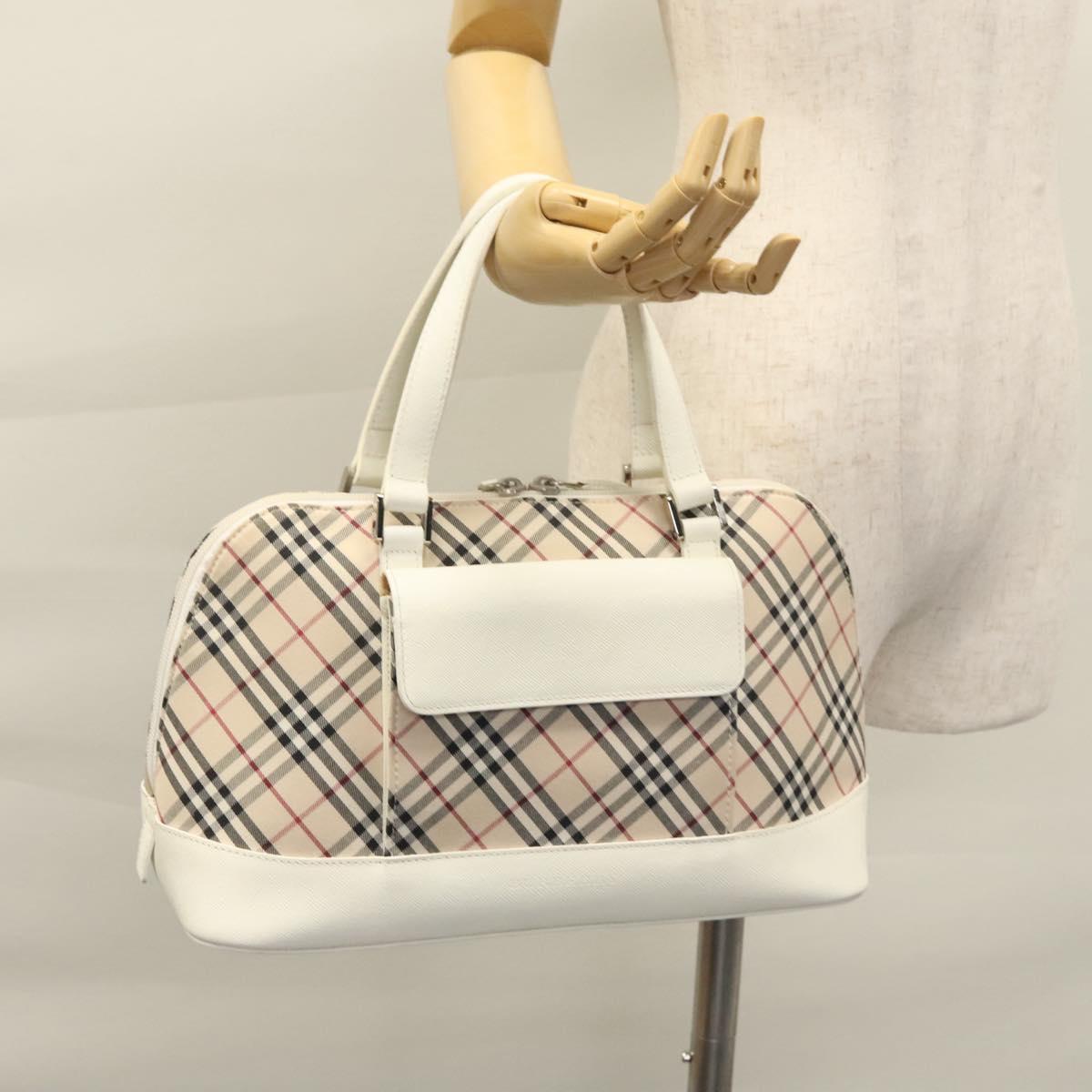 Burberry Nova Check Beige Canvas Handbag (Pre-Owned)