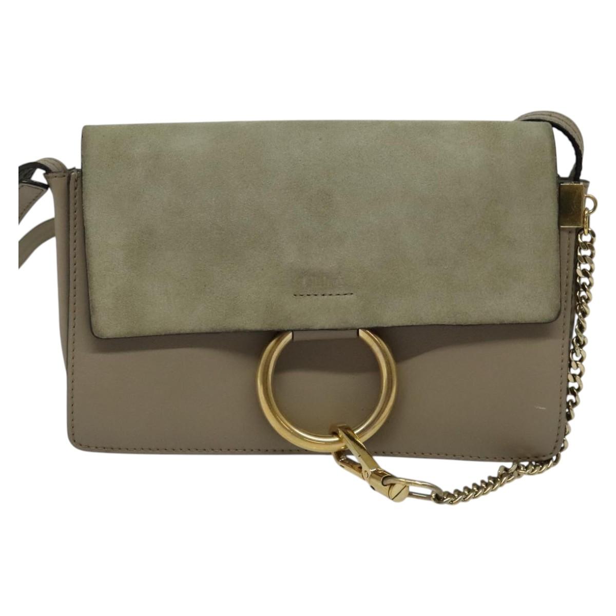 Chloé Faye Grey Leather Shoulder Bag (Pre-Owned)