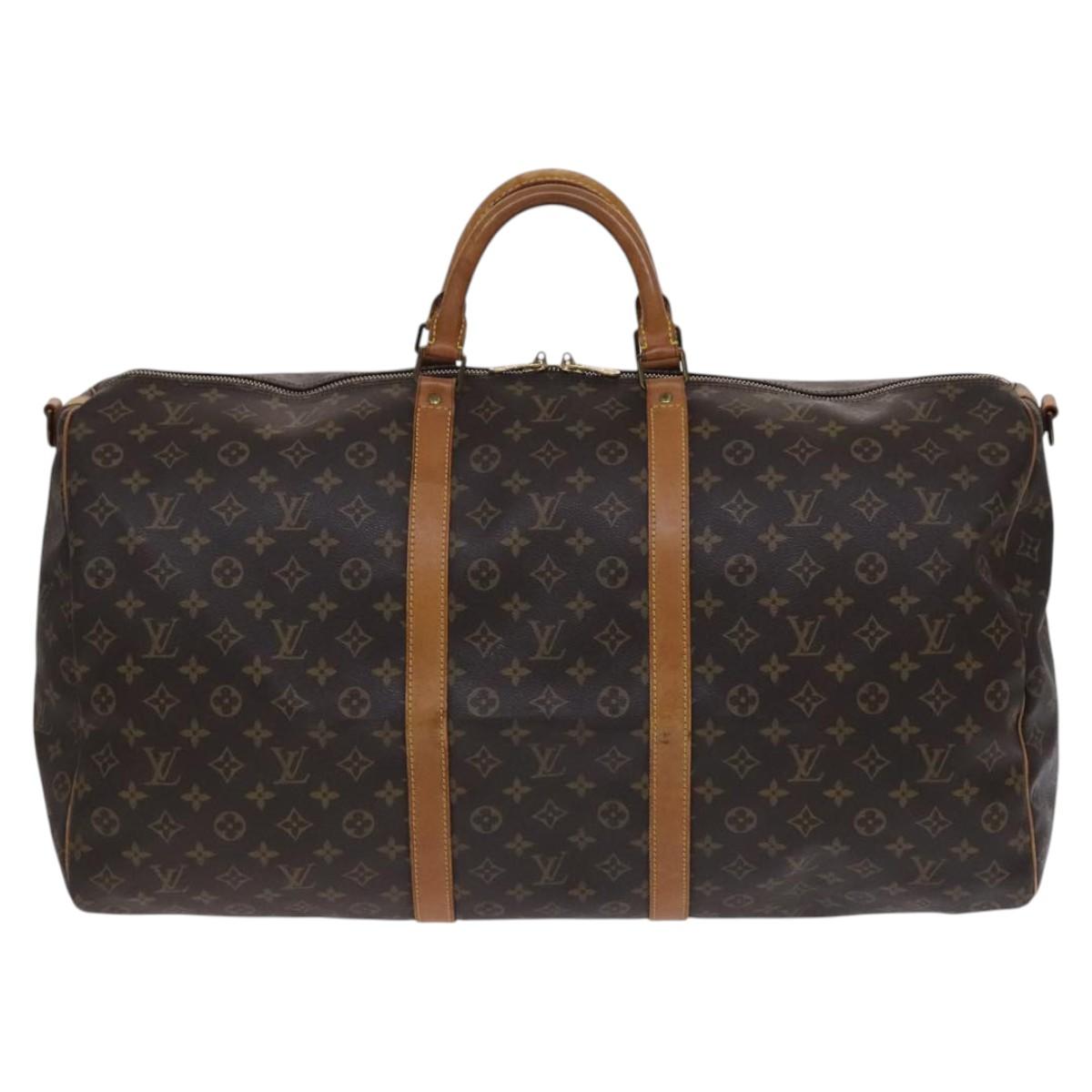 Louis Vuitton Keepall Bandoulière 60 Brown Canvas Travel Bag (Pre-Owned)