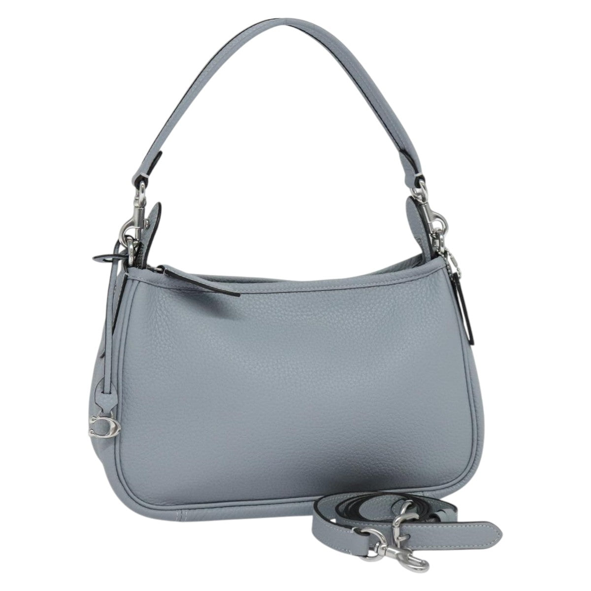 Coach Pebbled Blue Leather Shoulder Bag (Pre-Owned)