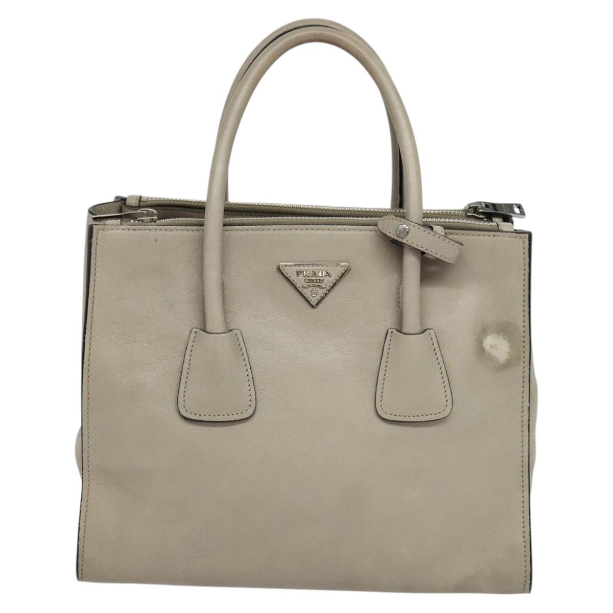 Prada Galleria Beige Leather Handbag (Pre-Owned)