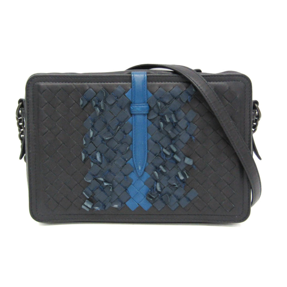 Bottega Veneta Belt Flap Camera Intrecciato Nappa Navy Leather Shoulder Bag Bag (Pre-Owned)