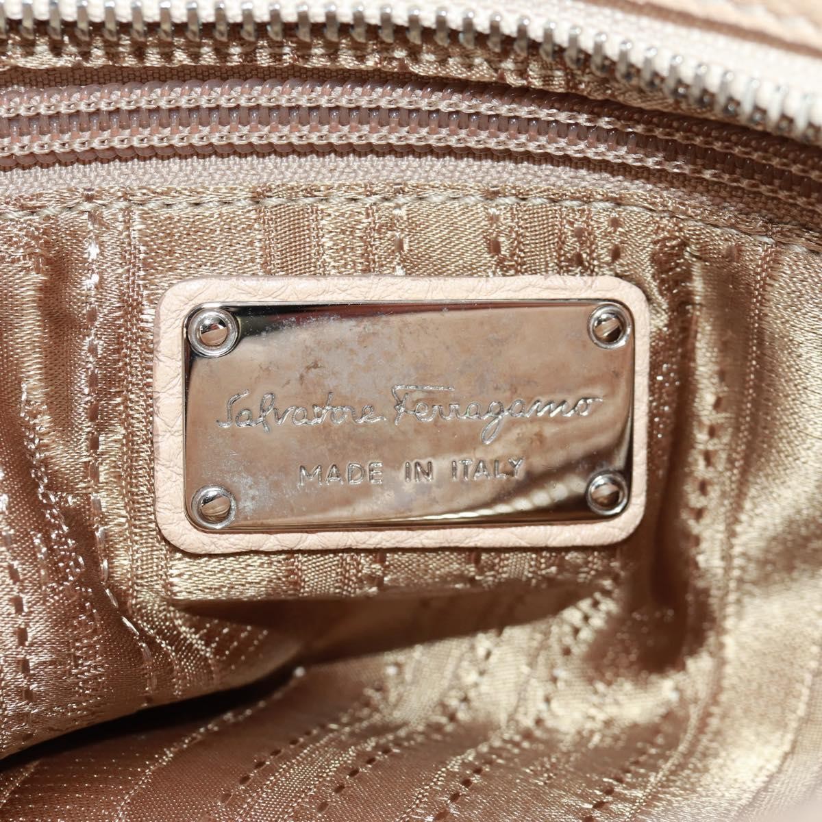 Salvatore Ferragamo Sofia Satchel Grainy Leather Beige Leather Handbag (Pre-Owned)