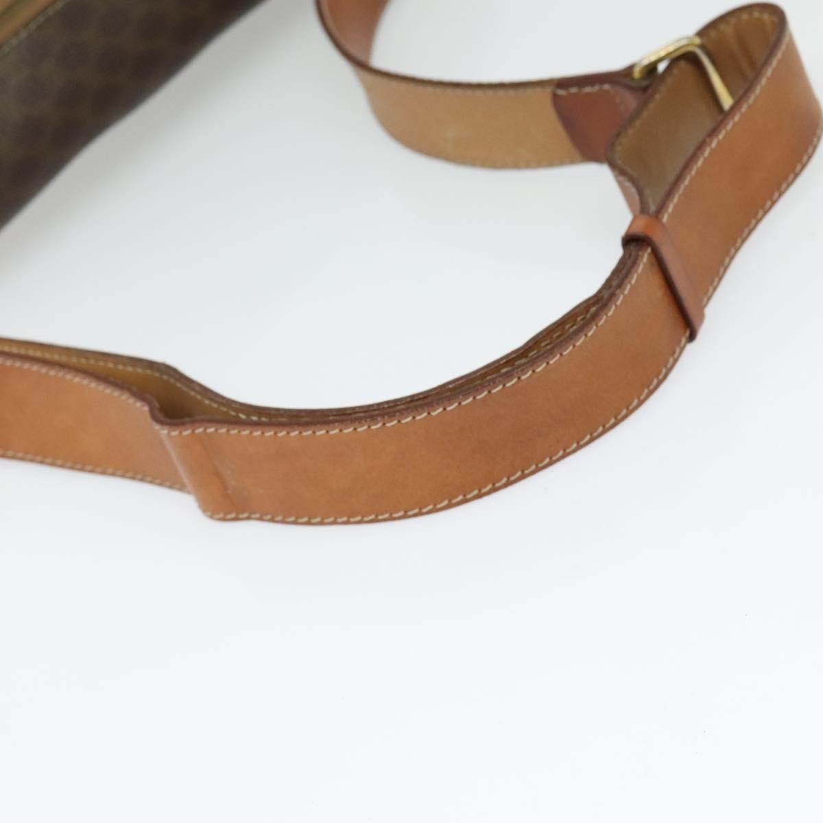 Celine Vintage Macadam Canvas And Leather Brown Canvas Shoulder Bag Bag (Pre-Owned)
