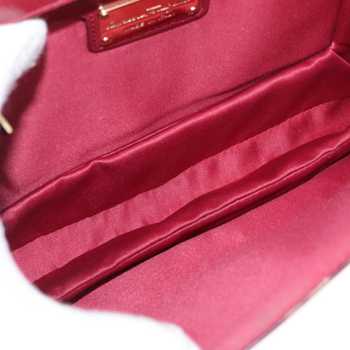 Salvatore Ferragamo Vala Chain Leather Burgundy Leather Shoulder Bag Bag (Pre-Owned)