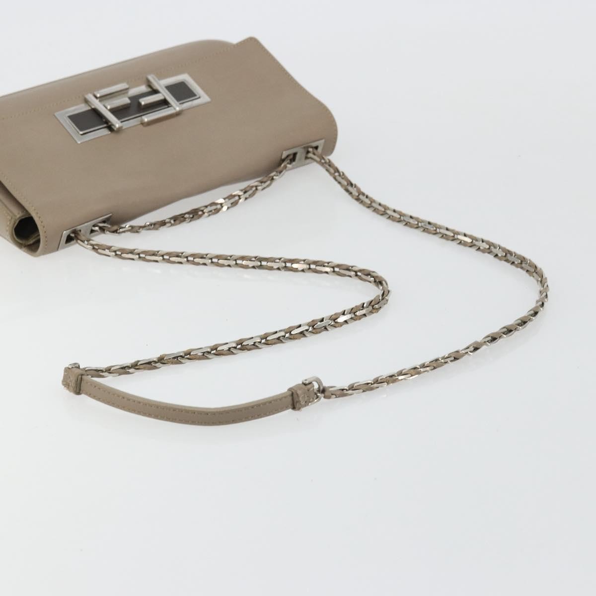 Fendi 3Baguette Convertible Calfskin Beige Leather Crossbody Bag Bag (Pre-Owned)