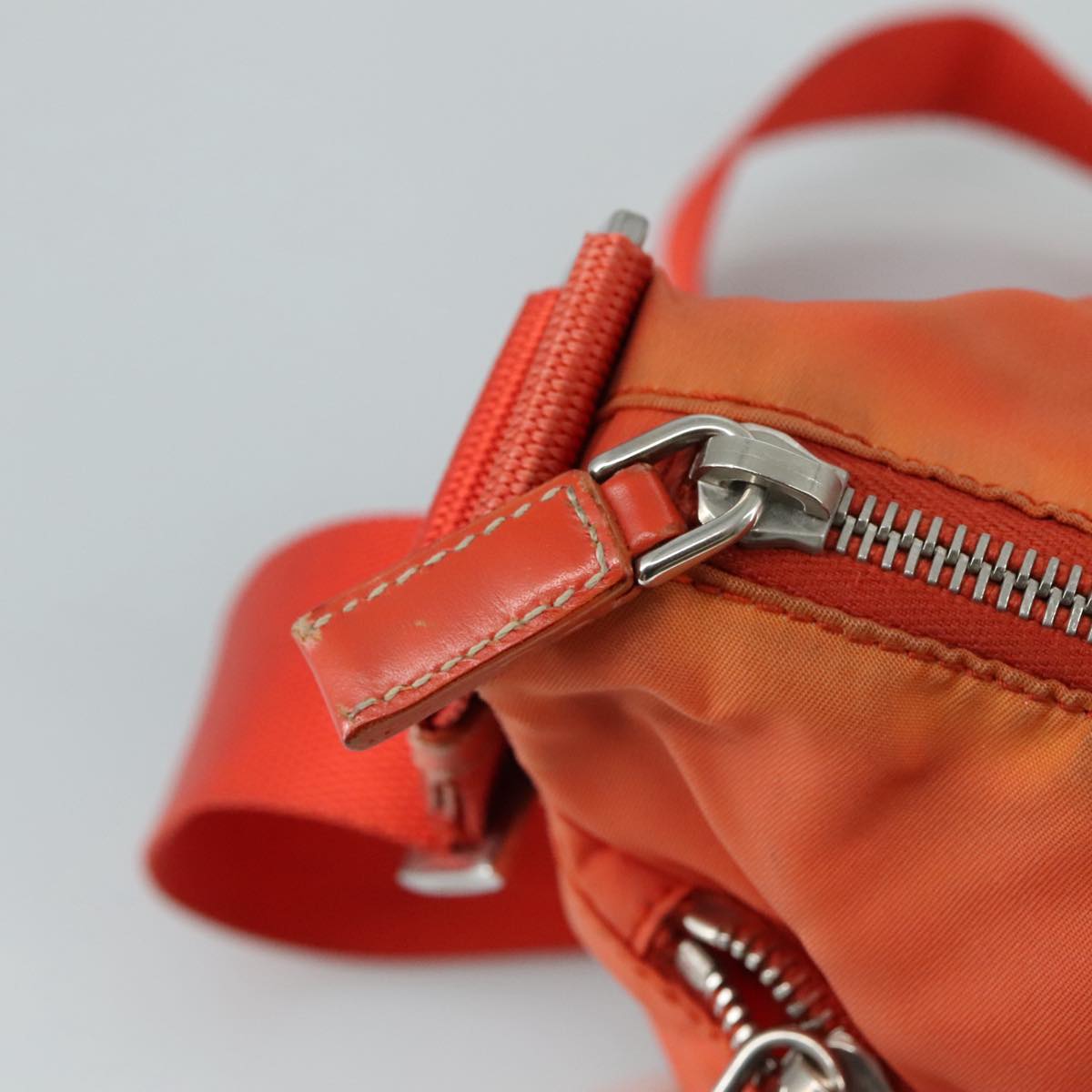 Prada Tessuto Orange Synthetic Shoulder Bag (Pre-Owned)