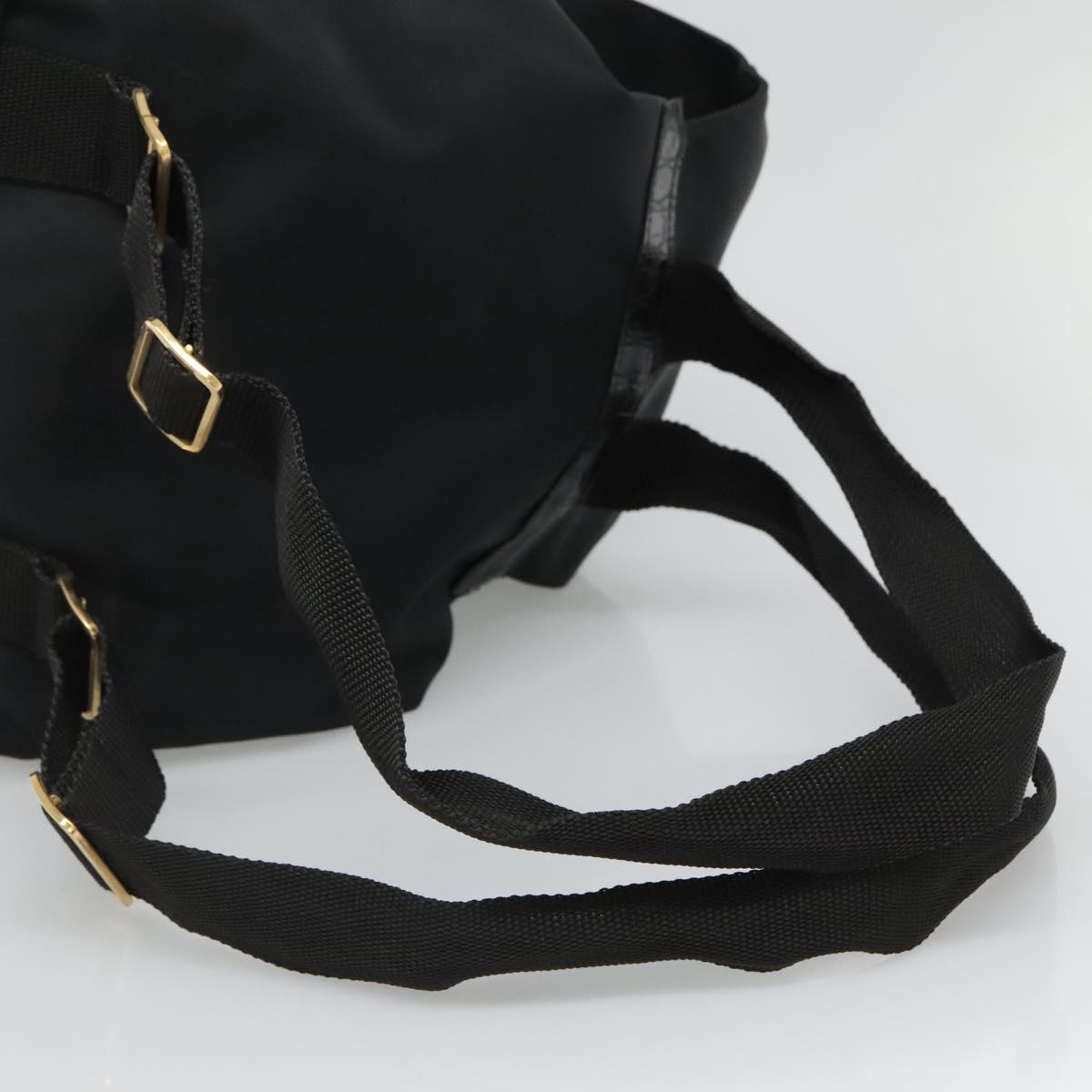 Versace Gianni Black Synthetic Backpack Bag (Pre-Owned)